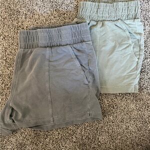 Stylish Gray and Green Shorts Duo